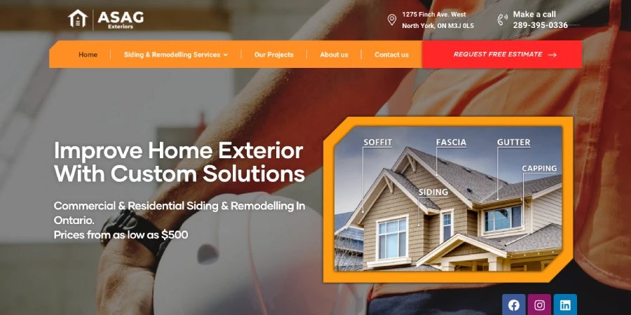 ASAG Exteriors Services page